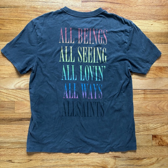All Saints Other - All Saints Washed Black Graphic T-Shirt Men’s Small 100% Cotton Relaxed Fit